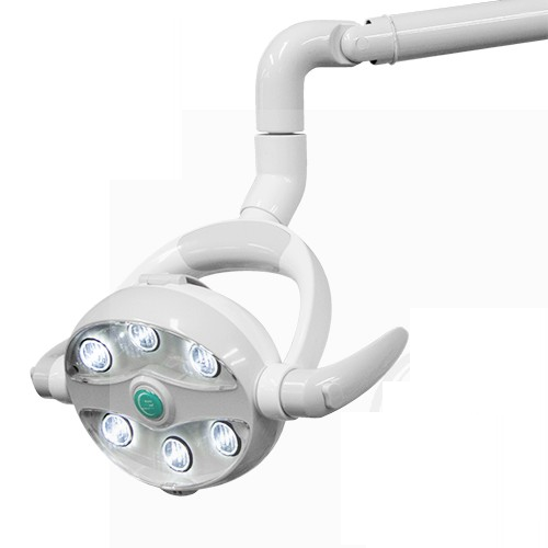 Dental LED Dental- OP-Leuchte zur DECKEN-Montage mit Arm. Für Deckenhöhe nach Wahl.  Unser Preis-/Leistungssieger